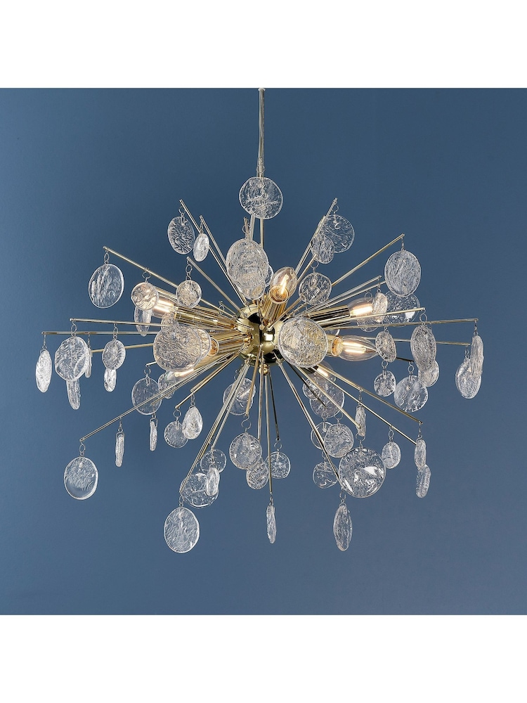 Gallery Home Gold Tara 8 Light Ceiling Light Pendant - Image 2 of 8