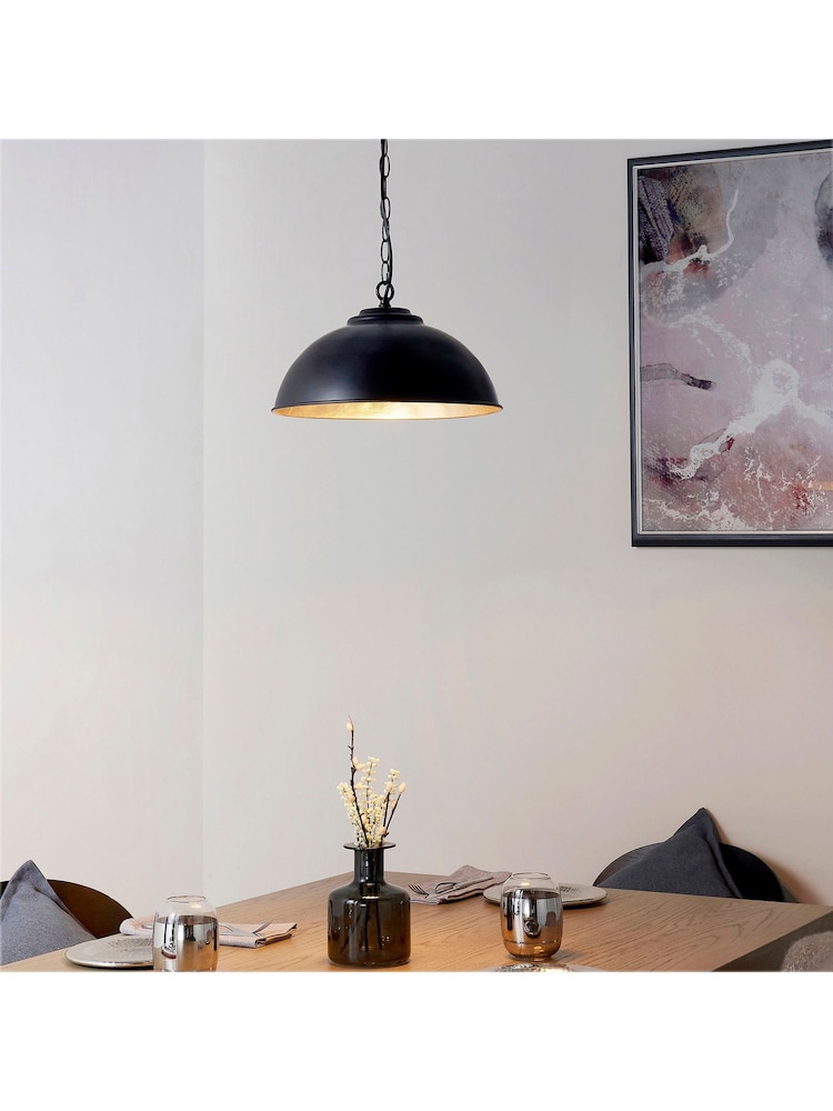Gallery Home Matt Black Flomen Ceiling Light Pendant - Image 1 of 9