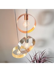 Gallery Home Brass Circle 3 Ceiling Light Pendant - Image 3 of 6