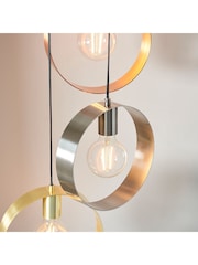 Gallery Home Brass Circle 3 Ceiling Light Pendant - Image 4 of 6