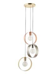 Gallery Home Brass Circle 3 Ceiling Light Pendant - Image 6 of 6