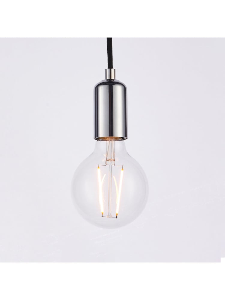 Gallery Home Chrome Industrial 3 Cluster Chrome Ceiling Light Pendant - Image 2 of 3
