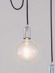 Gallery Home Black Industrial 6 Cluster Chrome Ceiling Light Pendant - Image 1 of 2