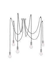 Gallery Home Black Industrial 6 Cluster Chrome Ceiling Light Pendant - Image 2 of 2