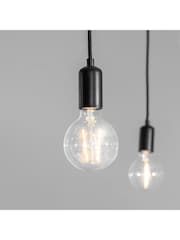 Gallery Home Chrome/Matt Black Industrial Chrome Pendant Ceiling Light - Image 1 of 2