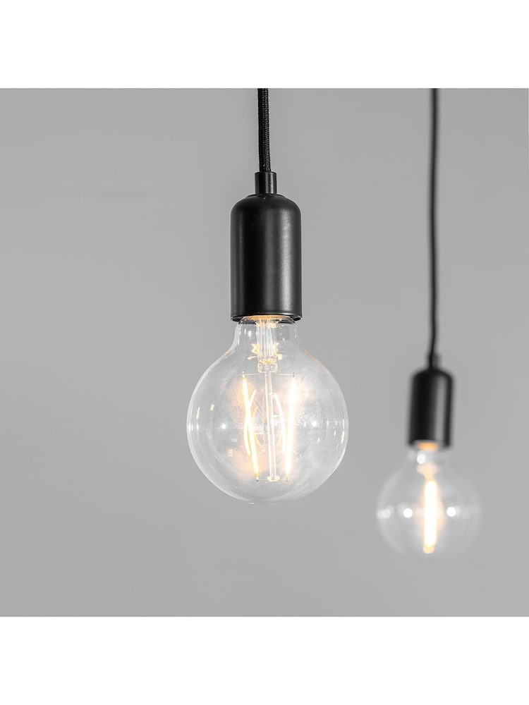 Gallery Home Chrome/Matt Black Industrial Chrome Pendant Ceiling Light - Image 1 of 2