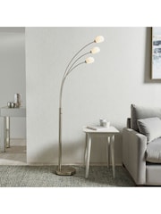 Gallery Home Silver James 3 Bulb Floor Lamp - Image 1 of 8