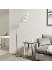 Gallery Home Silver James 3 Bulb Floor Lamp - Image 2 of 8
