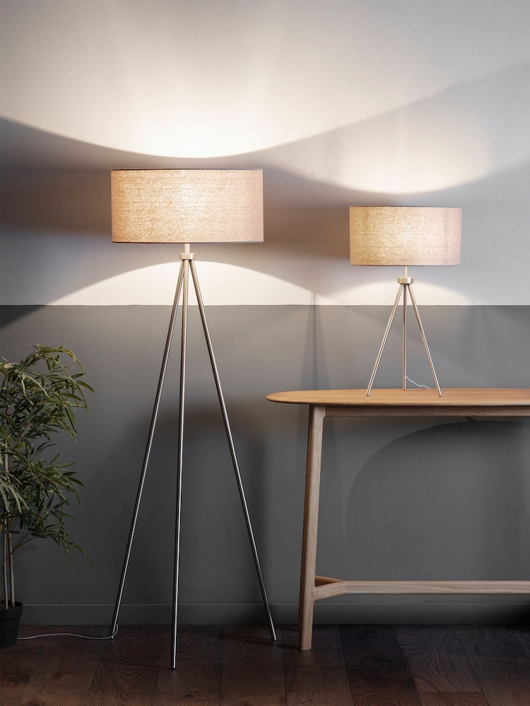 Gallery Home Chrome Som Nickel Floor Lamp - Image 1 of 2