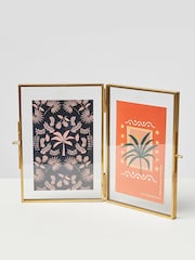 Oliver Bonas Gold Glass Double 6x4 Inch Photo Frame - Image 2 of 4