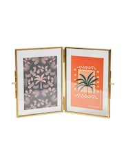 Oliver Bonas Gold Glass Double 6x4 Inch Photo Frame - Image 4 of 4