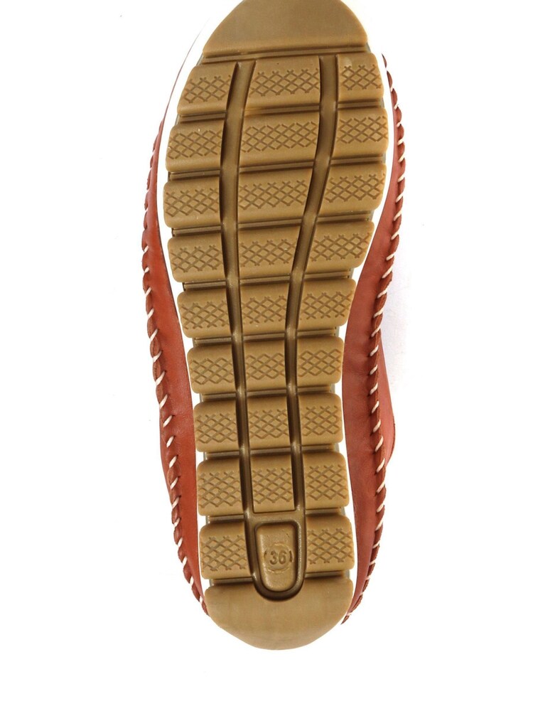Pavers Tan Ladies Leather Lace-Up Trainers - Image 5 of 5