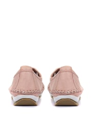 Pavers Rose Pink Ladies Leather Lace-Up Trainers - Image 3 of 5