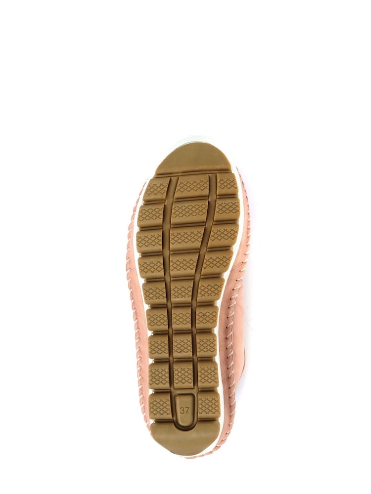 Pavers Rose Pink Ladies Leather Lace-Up Trainers - Image 5 of 5