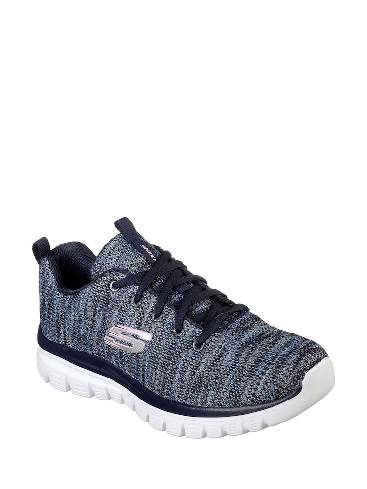 Skechers Blue Graceful Twisted Fortune Shoes - Image 2 of 3