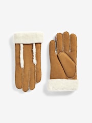 Chestnut Brown Leather Sheepskin Gloves - Image 3 of 3