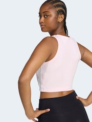 adidas Pink Essentials 3-Stripes Padded Tank - Image 2 of 6