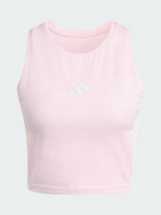 adidas Pink Essentials 3-Stripes Padded Tank - Image 6 of 6