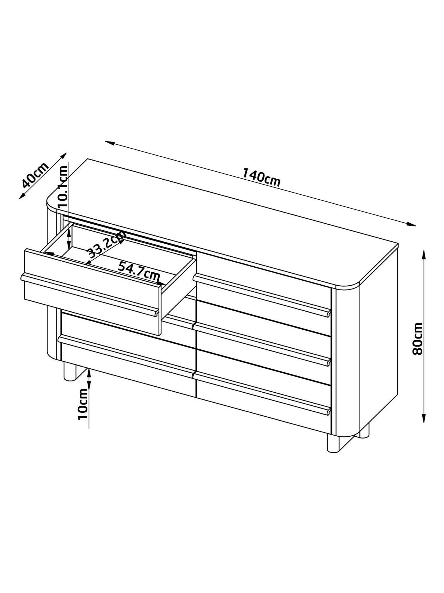 Buy Mid Natural Aviano N. Premium Oak Veneer 6 Drawer Chest from Next ...
