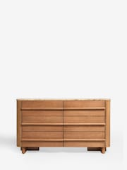 Mid Natural Aviano N. Premium Oak Veneer 6 Drawer Chest of Drawers - Image 6 of 9
