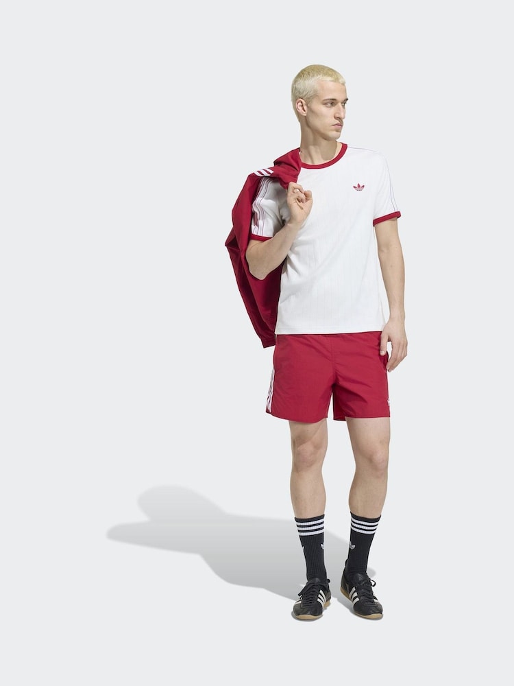 adidas Originals White Drop Needle 3-Stripes T-Shirt - Image 2 of 5