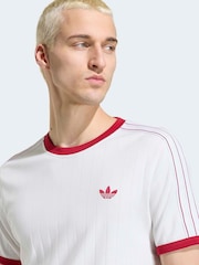 adidas Originals White Drop Needle 3-Stripes T-Shirt - Image 3 of 5