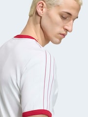 adidas Originals White Drop Needle 3-Stripes T-Shirt - Image 4 of 5