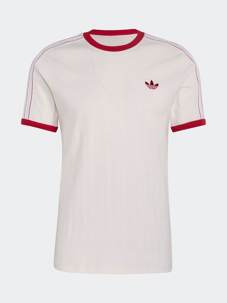 adidas Originals White Drop Needle 3-Stripes T-Shirt - Image 5 of 5