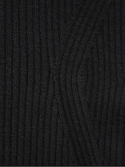 Ro&Zo Petite Rib Knit Sweetheart Neckline Black Midi Dress - Image 7 of 7