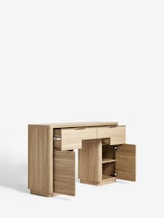 Mid Natural Arlo Effect Pedestal Dressing Table - Image 6 of 9