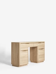 Mid Natural Arlo Effect Pedestal Dressing Table - Image 7 of 9