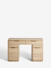 Mid Natural Arlo Effect Pedestal Dressing Table - Image 8 of 9