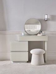 Light Grey Mayfair Glass Side Side Pedestal Pedestal Console Dressing Table - Image 1 of 8