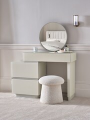 Light Grey Mayfair Glass Side Side Pedestal Pedestal Console Dressing Table - Image 2 of 8