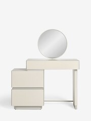 Light Grey Mayfair Glass Side Side Pedestal Pedestal Console Dressing Table - Image 4 of 8