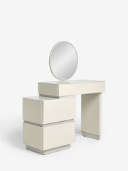 Light Grey Mayfair Glass Side Side Pedestal Pedestal Console Dressing Table - Image 5 of 8