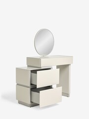Light Grey Mayfair Glass Side Side Pedestal Pedestal Console Dressing Table - Image 6 of 8