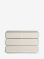 Light Grey Sloane Ribbed Glass 6 Drawer Chest of Drawers - Image 7 of 8