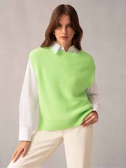 Ro&Zo Oversized Green Knit Tank Top - Image 4 of 6