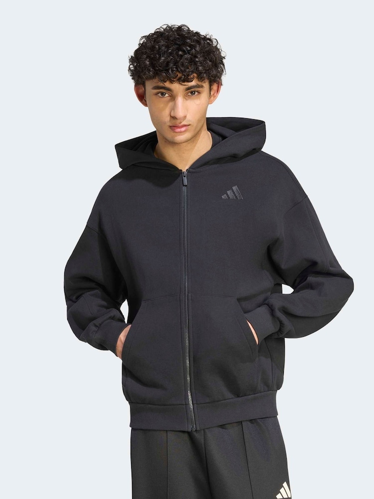 adidas Black Kit Small Logo Full-Zip Hoodie - Image 1 of 6