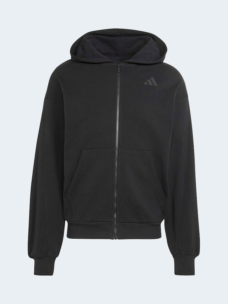 adidas Black Kit Small Logo Full-Zip Hoodie - Image 6 of 6