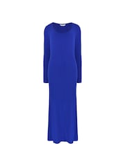 Ro&Zo Blue Rib Knit Sweetheart Neckline Midi Dress - Image 5 of 6