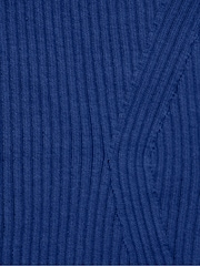Ro&Zo Blue Rib Knit Sweetheart Neckline Midi Dress - Image 6 of 6