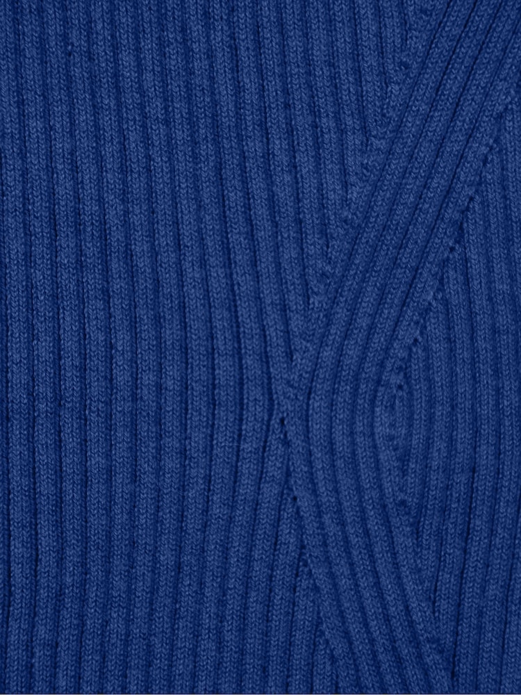 Ro&Zo Blue Rib Knit Sweetheart Neckline Midi Dress - Image 6 of 6