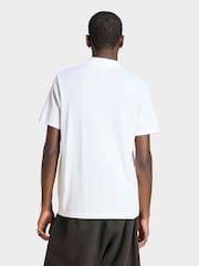 adidas Originals White Trefoil Essentials Polo Shirt - Image 2 of 6