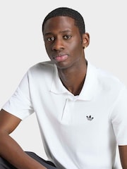 adidas Originals White Trefoil Essentials Polo Shirt - Image 4 of 6