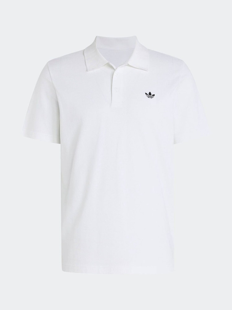 adidas Originals White Trefoil Essentials Polo Shirt - Image 6 of 6 adidas Originals White Trefoil Essentials Polo Shirt - Image 6 of 6