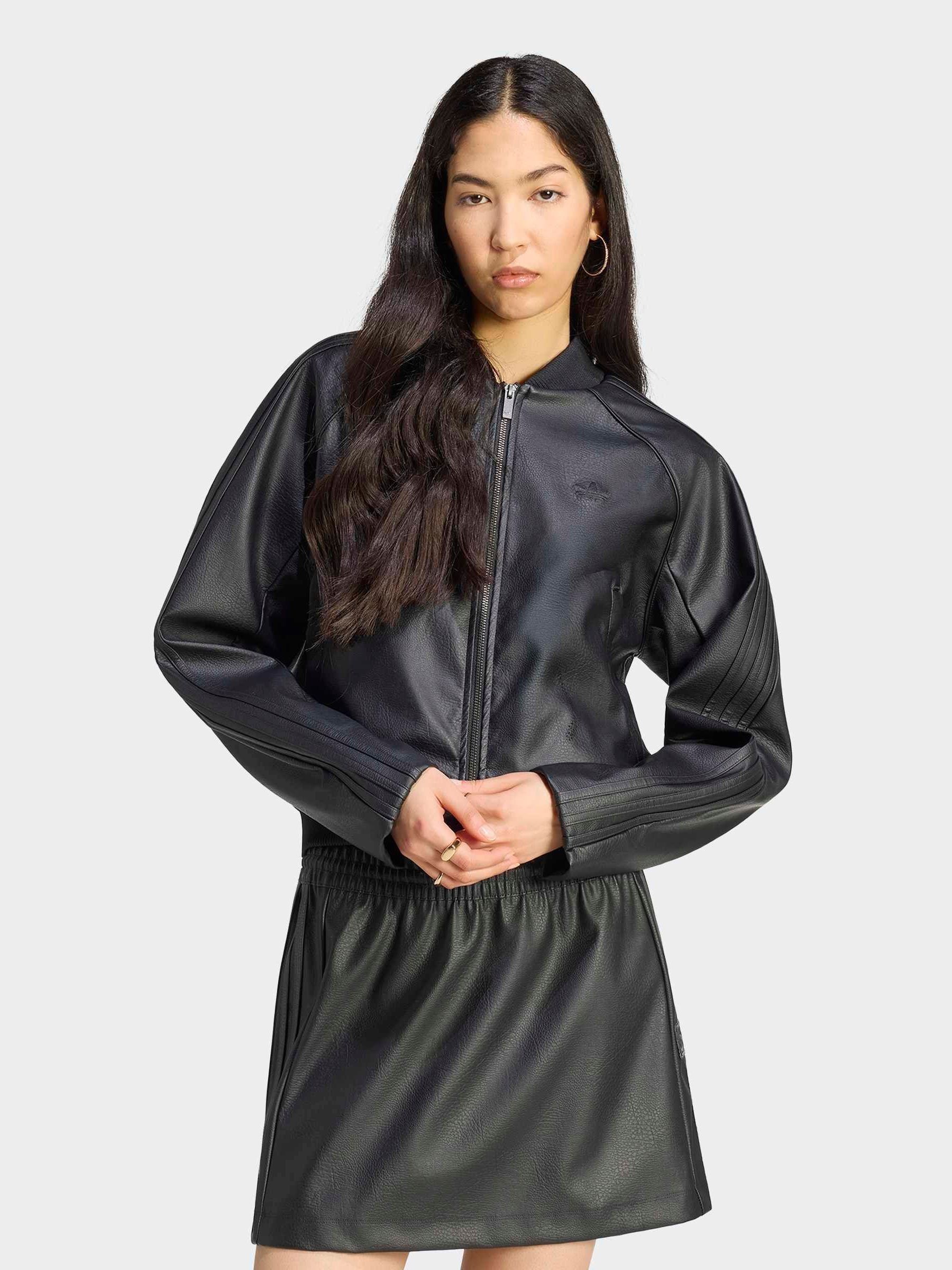 Buy adidas Originals Black Pleather SST Tracktop from Next USA