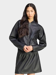 adidas Originals Black Pleather SST Tracktop - Image 1 of 6