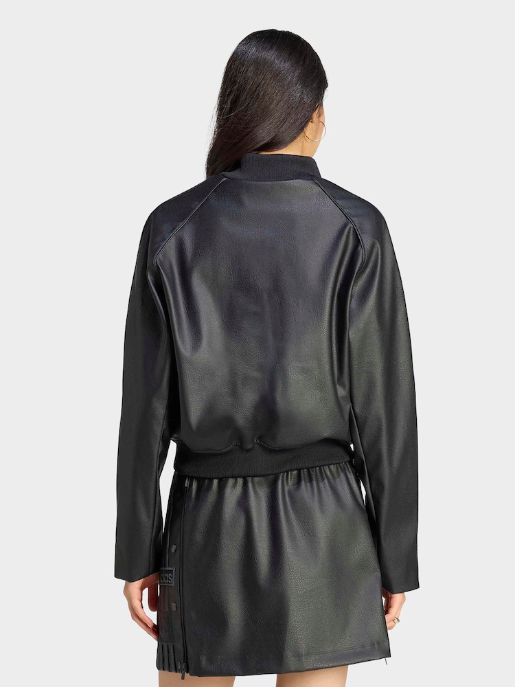 adidas Originals Black Pleather SST Tracktop - Image 2 of 6 adidas Originals Black Pleather SST Tracktop - Image 2 of 6